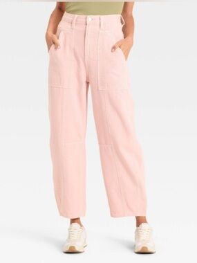 Light Pink Easy Barrel Pants
